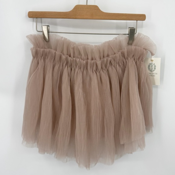 NWT HYACINTH HOUSE blush tulle top pink sz XS flaws strapless - Picture 2 of 10
